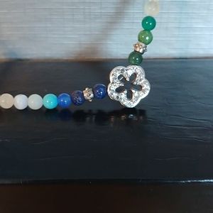 Rainbow colored beaded necklace